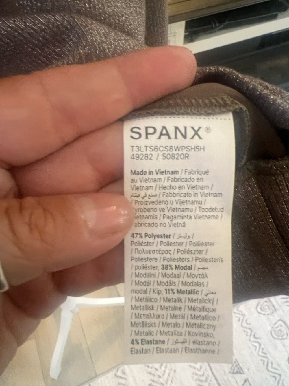 SPANX Taupe Zip-Front Hoodie and Pants with Matching Trim - Picture 4 of 13